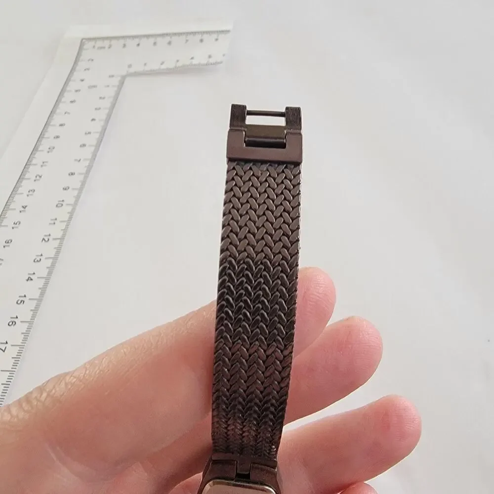 Armitron Womens Watch Brown Dial 25mm Brown Case Mesh Bracelet Quartz Diamond